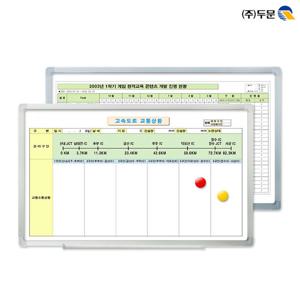 단 하나의 주문제작 자석화이트보드 90x60 알루미늄/주문형화이트보드/주문제작보드/현황판/통계판/조직도/안전판