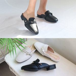 [애슬릿] 리본 스퀘어 빅사이즈 여자 뮬 블로퍼