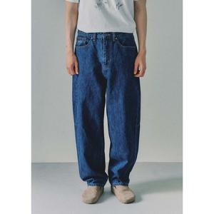 [플랙진][이집트데님] 커브드 와이드 데님팬츠 P53 미드 블루 (PJTF5STP535)