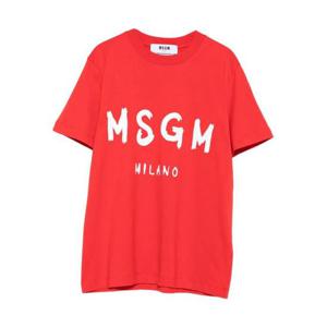 엠에스지엠 로고 프린트 코튼 티셔츠 3941MDM510 257798 19 RED