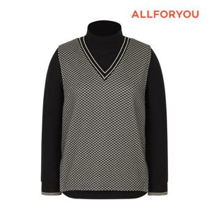 [올포유][올포유]여성 레이어드형 자가드 티셔츠 ALTHM9331-199