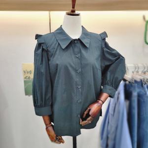 [비지트인뉴욕]어깨선포인트 프릴 블라우스 VB8LS25_US