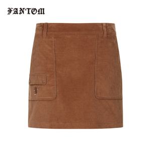 [팬텀] 여성 코듀로이 뒷주름 큐롯 스커트 221E3PC162_BR