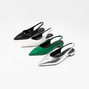 [신난다슈]여성 슬링백 힐 2cm 스틸레토 플랫 슬링백 구두 펌프스 발편한 낮은굽 LO251147