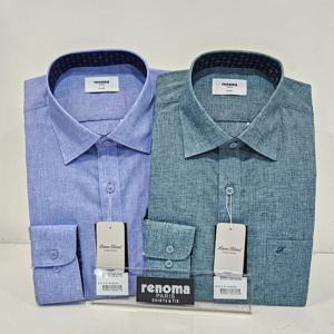 [레노마셔츠]린넨 혼방 솔리드 일반핏 ROSSG1402_DG