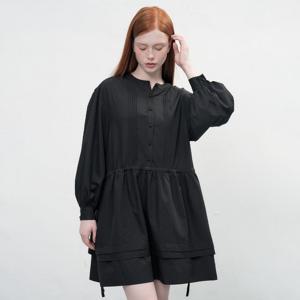 WOMAN 더블 플레어 스트링 원피스 [BLACK] / WBE3L15503