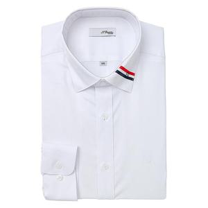 [에스티듀퐁(셔츠)]화이트 스트레치 삼색 테이프 슬림핏 긴소매 셔츠 SE5FM21LS309SWH