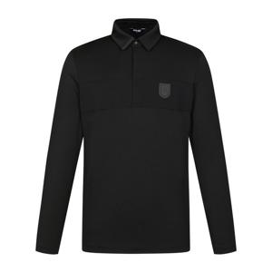 [핑] 남성 가슴 절개 카라 긴팔 티셔츠 111E3TO203_BK