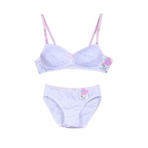 핑크 디자인 노와이어 주니어 2단계 브라팬티 0762uy