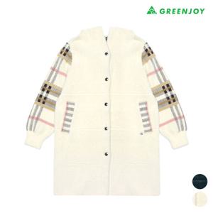 [그린조이] 여성 등판 체크 쉐타 코트_GF23SG83W
