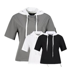 럭스골프 여성 레이어드 후드 스트링 반팔 티셔츠 LB25M606W