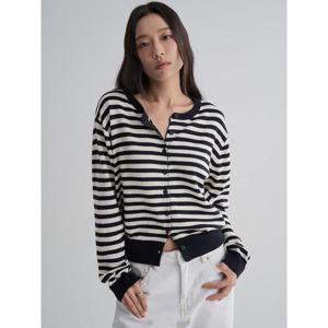 (35595ALY2R) [에잇세컨즈] 캐주얼 스트라이프 카디건  네이비