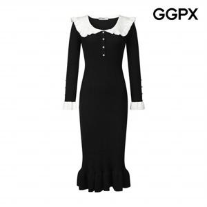 [GGPX] 화이트 프릴 카라 니트 원피스 (GP9OP007F)