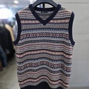 [바쏘]남자 조끼 네이비 울 블렌드 니트 베스트 WSAFZ3WV11A