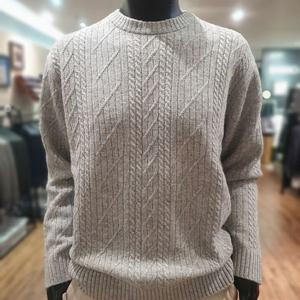 [바쏘옴므]MARIO24년F/W 모 혼방 꽈배기 라운드 니트