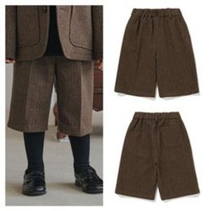 [빈]BZ61PT02BN 브라운 헤링본 울 반바지