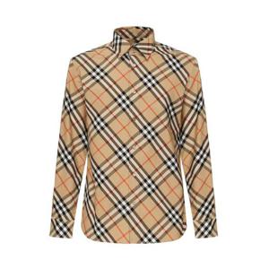 버버리 체크 코튼 긴팔 셔츠 8106165 B9368 SAND