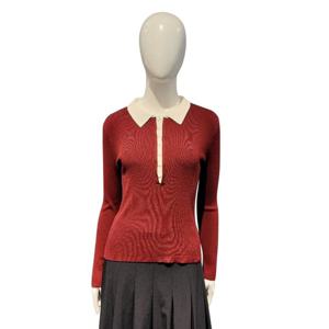 [페이지플린]카라넥단추배색 골지 니트F5CKN500A