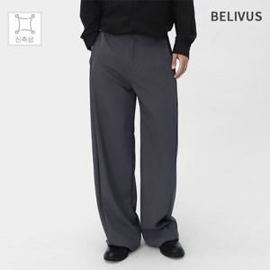 빌리버스 남자 슬랙스 핀턱 와이드 스트링 팬츠 BCONP006