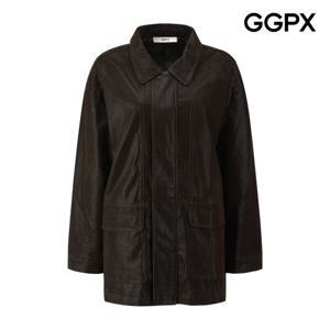GGPX  크랙 레더 싱글 자켓 (GP9JK026F)