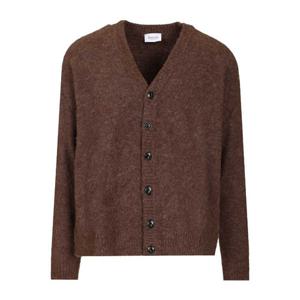 아미쉬 버튼 프론트 V넥 알파카 멜란지 가디건 AMU059CN34XXXX