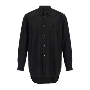 꼼데가르송 블랙 하트 패치 코튼 포플린 셔츠 AXB004 1