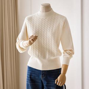 [커스텀에이블] 꽈배기 반목 니트_T2510KN132C