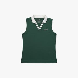 [디아도라] 카라 배색 슬리브리스 GREEN