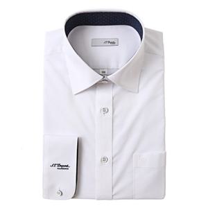 듀퐁셔츠 25 F W SE5FM12LS904SWH  화이트 솔리드 카라배색 소매 로고 일반핏  긴소매 스판 셔츠