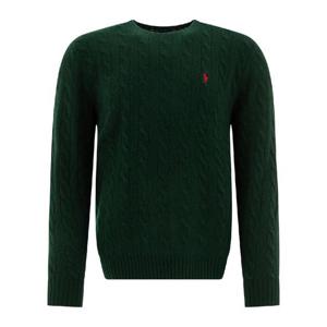 POLO RALPH LAUREN 710876762004MOSS AGATE Wool and cashmere crewneck sweater with logo