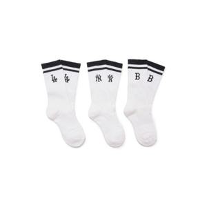 M MLB양말 GQC 3ASOMA43N-00WHS 데일리 스트라이프 양말 3족세트