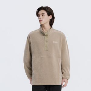 내셔널지오그래픽 N254USW070 소재변형 하프집업 맨투맨 OAK BEIGE