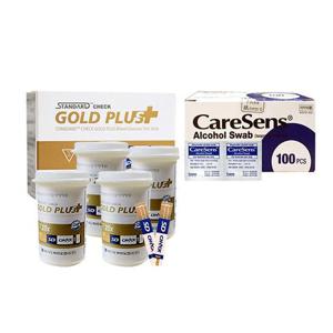 SD체크골드 플러스 혈당검사지 100매 + 알콜솜 100매