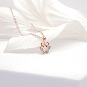 오팔하우스 14k 리본 큐빅 목걸이 OPPKN763