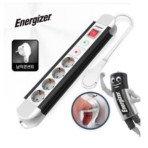에너자이저 서지보호 고용량 멀티탭 3680W 납작 과부하차단 화이트 4구 2M