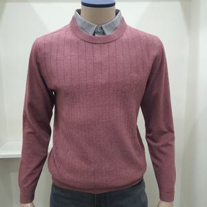 [크로커다일남성]버티컬 조직 라운드 레이어드 니트 CDAAAKT3351