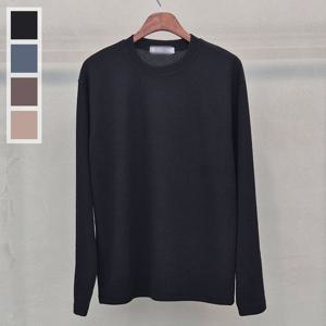 남자 간절기 잔골지 라운드 긴팔 니트 5C-KN-Q107-검정