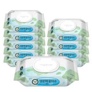 깨끗한나라 생분해 물티슈 에코 캡형 70매 10팩
