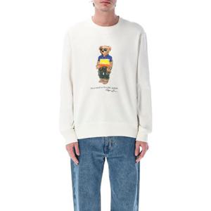 25FW 폴로 랄프 로렌 소프트 fabric 크루넥 스웨트 셔츠  롱 sleeves  폴로 베어 프린트 on the front  710973146001