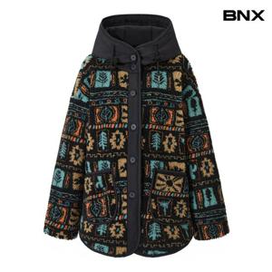 [BNX]보헤미안 부클 배색 후드 기모 자켓 (BX4JK013L0)