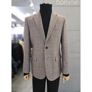 바쏘옴므 세이브존03 바쏘옴므 남성 자켓 베이지 순모 글렌체크 캐주얼 콤비 WSAFY3JQ26A