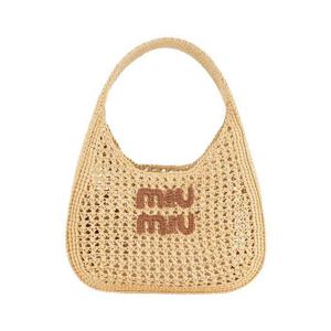 미우미우 5BC164 ADO1 F0A5T 라피아 이펙트 우븐 호보백