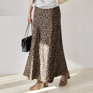 [모리스커밍홈] 새틴 레오파드 스커트_M2512SK093D