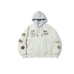 인터크루 남성 아트웍장식항공패딩봄버 ITZ4UP04AST (스톤)