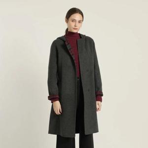 [비씨비지]체크 후드 핸드메이드 코트 B5DAH822