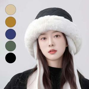 누비 양면 벙거지 귀달이 모자 골프 겨울 방한 털모자