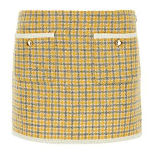 미우미우 투톤 부클 체크 미니 스커트 MG2054S23213LK F0J33