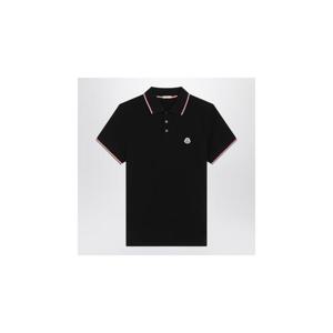 MONCLER Black short sleeve polo shirt 8A7030084556XLMONCL-999