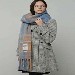 잇미샤 블루 체크 프린지 머플러 ITPBAMF760