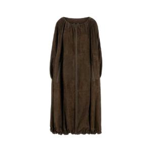 SALVATORE FERRAGAMO 브라운 스웨이드 오버코트 13G956783190 CONCRETE